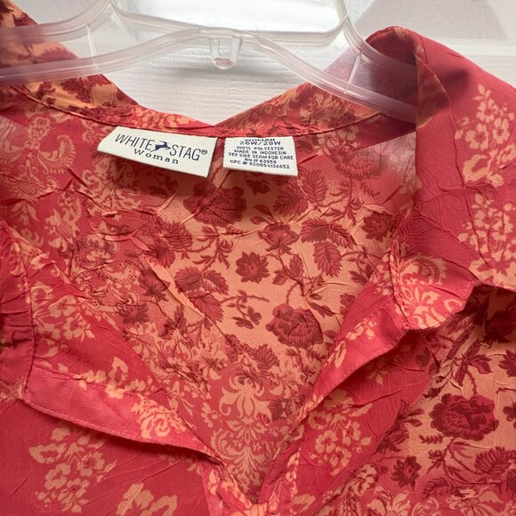 White Stag brand Orange Tan Plus Size 26/28W Blouse - Picture 2 of 2